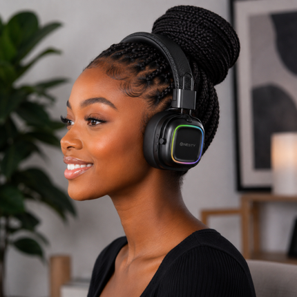 Nesty MH-200 Orbit Wireless Bluetooth Headphones V6.0 with LED Lighting Black