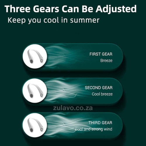 Portable Hands-Free Neck Fan - Bladeless Cooling 3 Speed USB Rechargeable Designed to sit comfortably around your neck, providing a continuous, cooling breeze