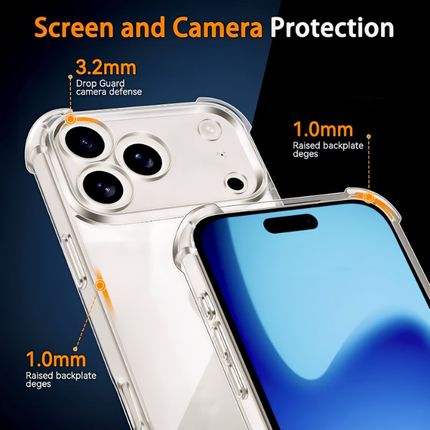 iPhone 17 Pro Shockproof TPU Clear Slim Cover Suitable