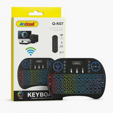 Andowl Q-K07 Intelligent Multifunctional 7-Color RGB Wireless Mini Keyboard with Touchpad