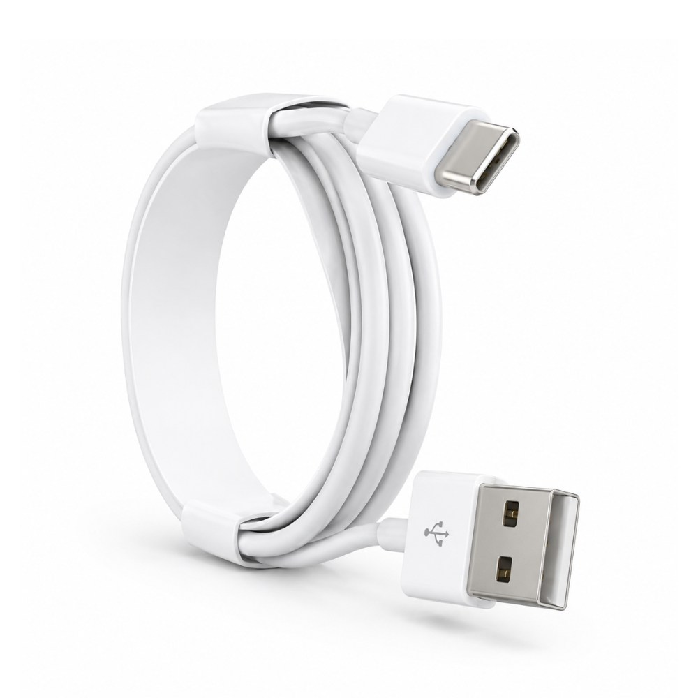 USB-A to USB Type-C Charging Cable Compatible with USB-C Devices White