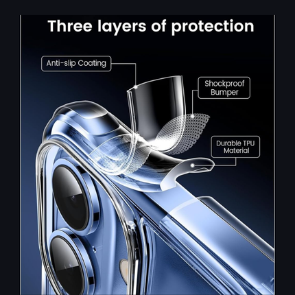 iPhone 11 Compatible Clear TPU Shockproof Case with 4-Corner Airbags