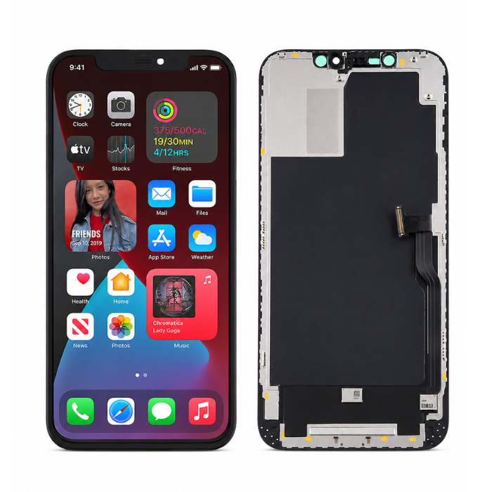iPhone 12 Pro Max Compatible Replacement LCD Screen Display Assembly – In-Cell Display with Frame – Black