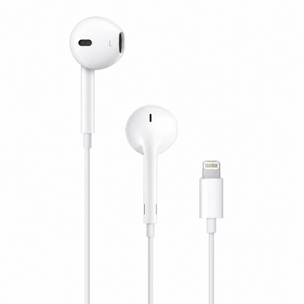 Lightning Connector Wired Earphones Compatible with iPhone In-Ear Headphones with Inline Controls White