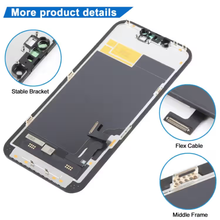 iPhone 13 Compatible Replacement LCD Screen Display Assembly In-Cell Display with Frame – Black