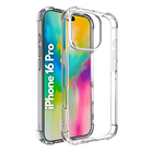 iPhone 16 Pro Compatible Clear Shockproof TPU PC Case with Airbag Corners