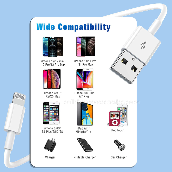 iPhone Lightning USB Fast Charging & Data Sync Cable Pack of 2