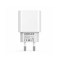 GERLAX USB-C Wall Charger 2.1A with EU plug. Compact white charging adapter for compatible USB-C devices - White