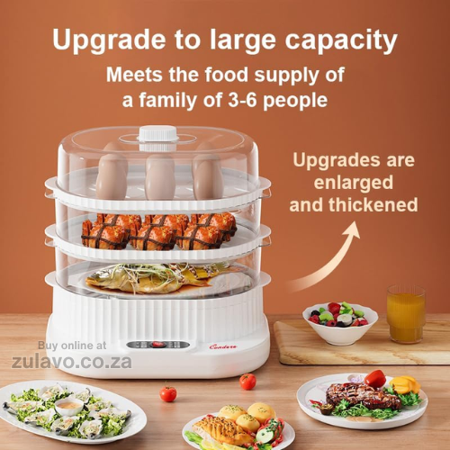 Condere Three-Layer Food Steamer – 10L Large Capacity Smart Steaming Designed for modern families, this steamer combines smart functionality