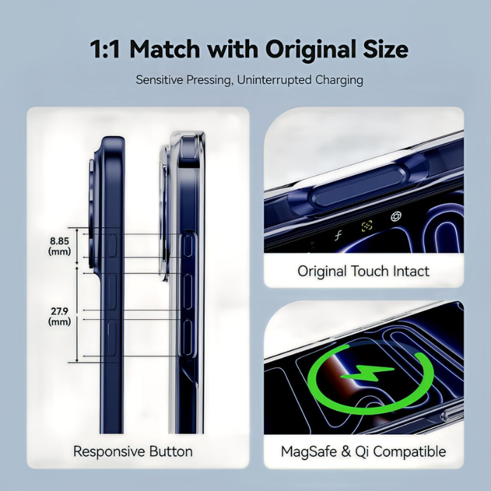 iPhone 17 Pro Shockproof TPU Clear Slim Cover Suitable