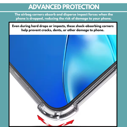 iPhone 16 Pro Compatible Clear Shockproof TPU PC Case with Airbag Corners