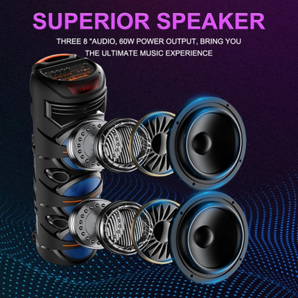 SING-e ZQS8302 8 Inch Portable Party Speaker 60W RGB Bluetooth