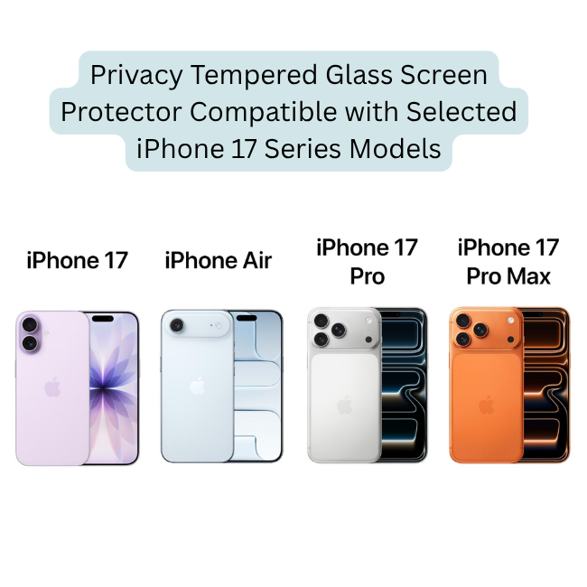Privacy Tempered Glass Screen Protector Compatible with Selected iPhone 17 Series Models Pack of 2