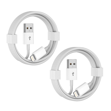 2 Pack Lightning to USB Charging & Data Sync Cable Compatible for iPhone, iPad & iPod White