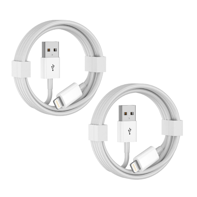 2 Pack Lightning to USB Charging & Data Sync Cable Compatible for iPhone, iPad & iPod White