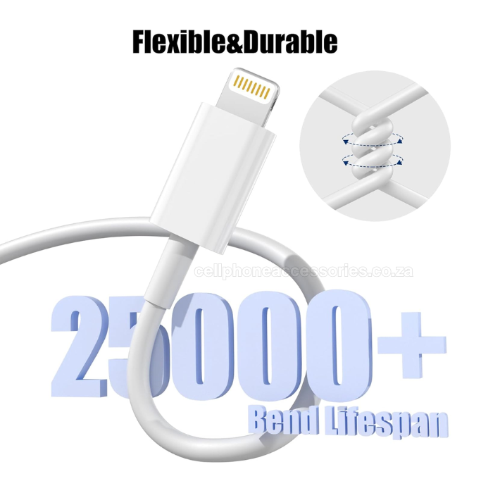 iPhone Lightning USB Charging & Data Sync Cable Compatible for iPhone, iPad & iPod White