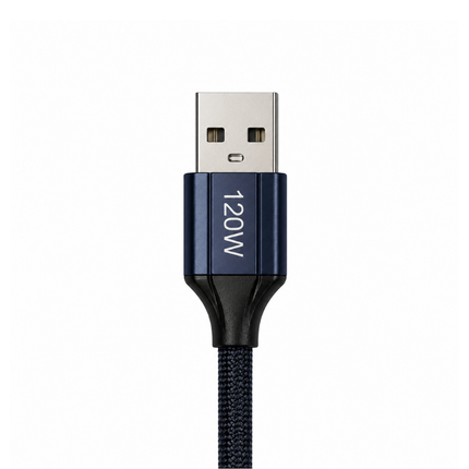 GERLAX GD-70T Type-C USB Cable 120W Fast Charge 1m Nylon Braided Black