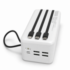 GERLAX GP-523 50000mAh Power Bank with Built-In Cables and 4 USB Outputs, White