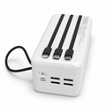 GERLAX GP-523 50000mAh 4 USB Power Bank with Built-in 3-in-1 Charging Cables & Digital Display – White