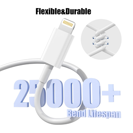 USB-A to Lightning Fast Charging & Data Sync Cable Compatible with iPhone & iPad