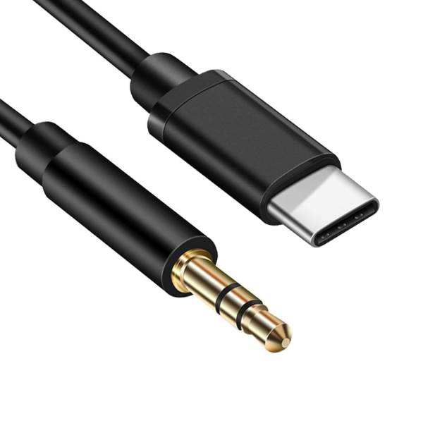 Type-C to 3.5mm AUX Audio Cable Compatible Audio Adapter 1M Black