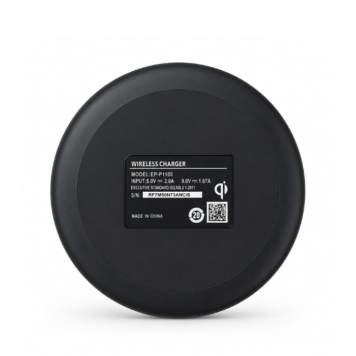 Wireless Fast Charging Pad, EP-P1100 Qi Compatible , USB-C Wireless Charger for Compatible Qi-Enabled Smartphones and Devices, Slim Charging Dock, - Black