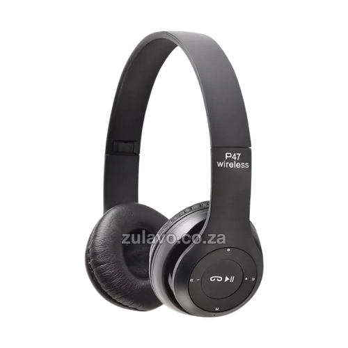 P47 Wireless Bluetooth Headphones - Premium Sound Quality, Comfortable Foldable Design & Extended Battery Life Designed for music lovers, gamers, and professionals