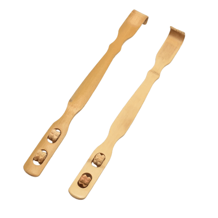 Bamboo Back Scratcher with Massage Rollers | Natural Comfort & Instant Relief