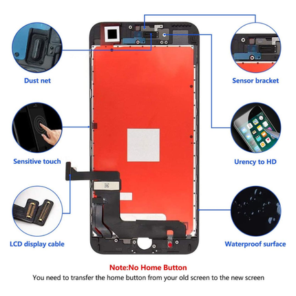 iPhone 7 Plus Compatible Replacement LCD Screen Black or White