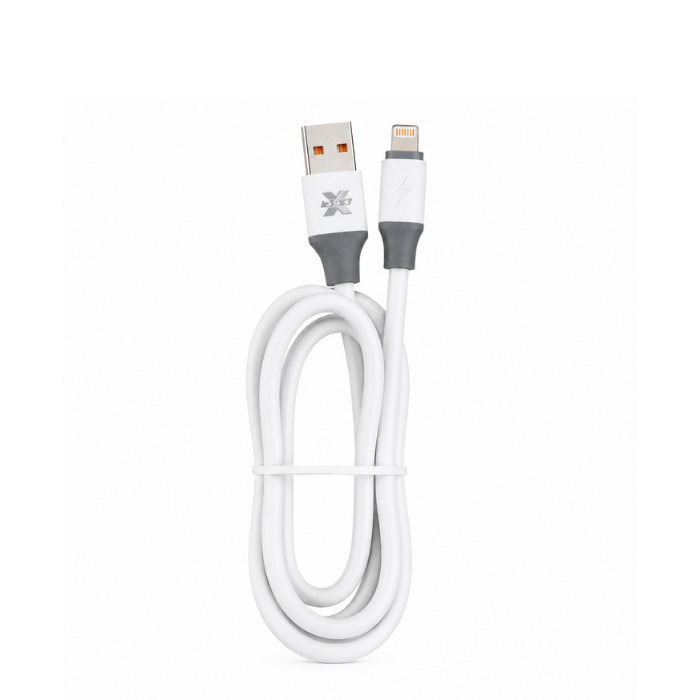 X FAST CA-04 USB-A to Lightning Charging and Data Cable, 1000mm Length, 3A Output Current, White, Compatible with Lightning Devices