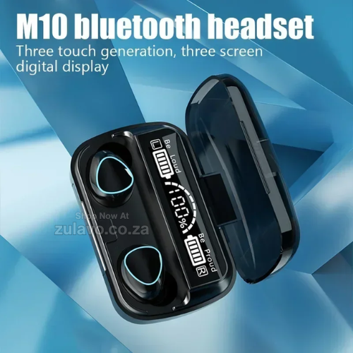M10 Wireless Earbuds (Bluetooth 5.3) with Powerbank Function Deep bass and crystal-clear audio with a built-in powerbank