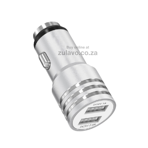 Aluminum Alloy Dual USB Fast Charging Car Adapter High-speed charging for two devices at once