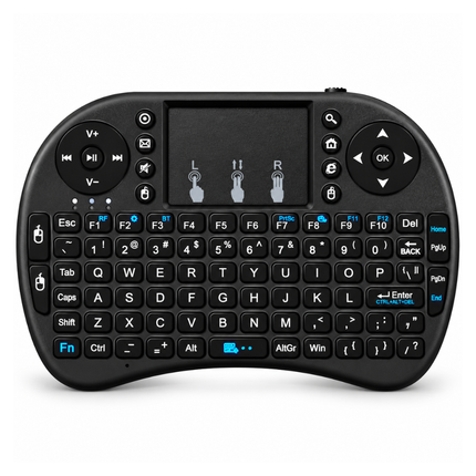 Mini Wireless Keyboard with Touchpad and 2.4GHz USB Receiver for Smart TVs, Android TV Boxes, PC and Laptop – Black