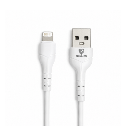 SIALKO 2.4A Dual USB Wall Charger with Lightning Cable – White