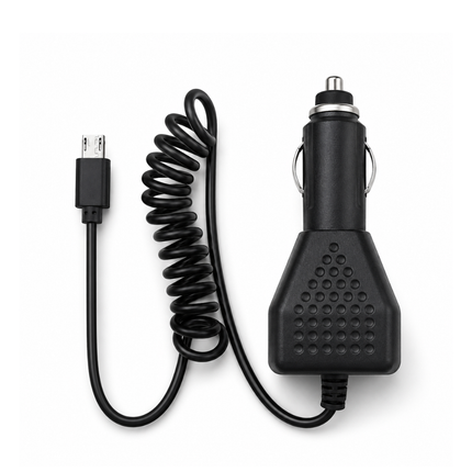 Micro USB Car Charger Compatible with Mobile Devices Extendable Cable 12-24V Black