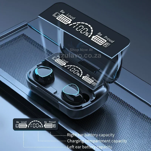 M10 Wireless Earbuds (Bluetooth 5.3) with Powerbank Function Deep bass and crystal-clear audio with a built-in powerbank