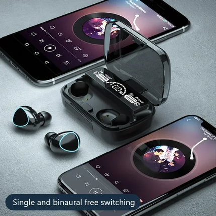 M10 iPhone and Android Compatible TWS Wireless Bluetooth 5.1 Earbuds with LED Display Power Bank Case
