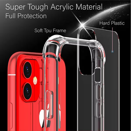 iPhone 12 Mini Compatible Clear Shock Resistant Armor Case TPU Acrylic