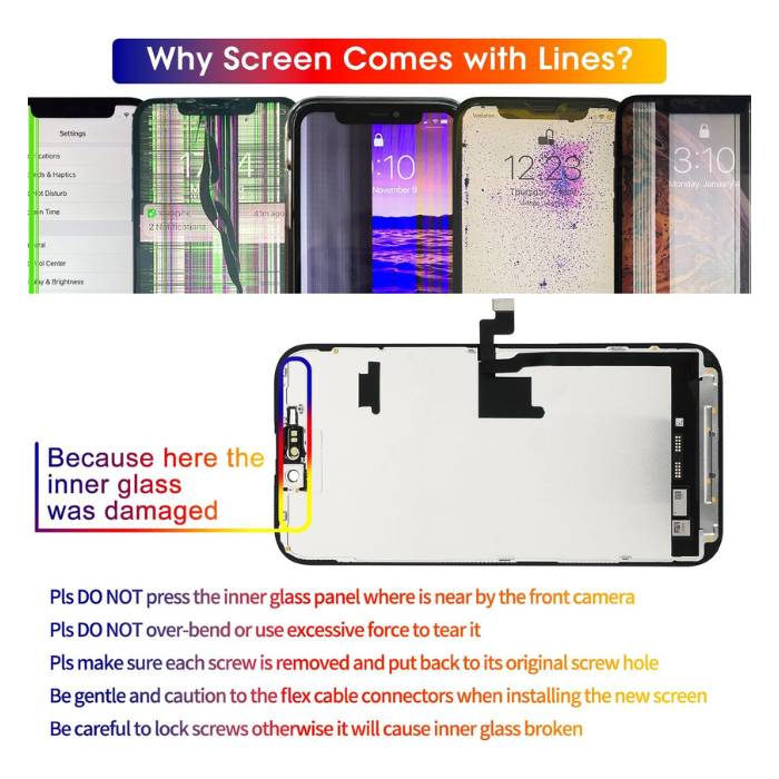 iPhone 16 Pro Max In-Cell LCD Compatible replacement screen assembly with flex cable and frame