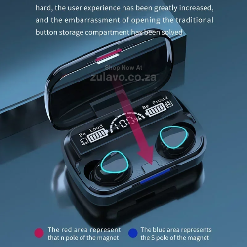 M10 Wireless Earbuds (Bluetooth 5.3) with Powerbank Function Deep bass and crystal-clear audio with a built-in powerbank