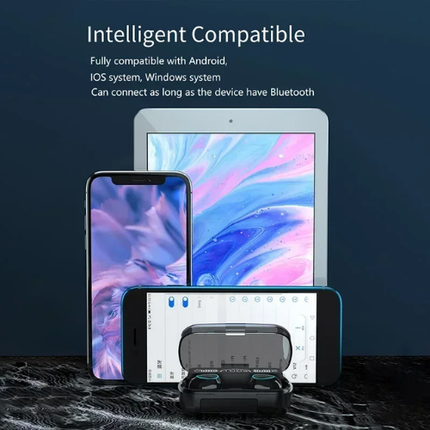 M10 iPhone and Android Compatible TWS Wireless Bluetooth 5.1 Earbuds with LED Display Power Bank Case