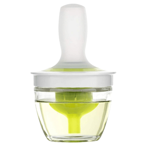 Chef’s Basting Set Dip + Go | Heat Resistant Silicone Oil Brush & Glass Jar