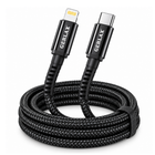 Gerlax L14PL2 30W USB-C to Lightning Nylon Braided Fast Charging Cable 2m Black