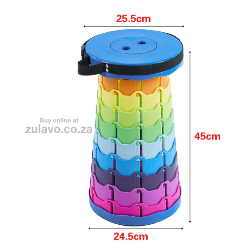 Foldable Telescopic Stool 4.0 – Portable, Adjustable, and Built for Every Adventure! Giving you instant seating whether you’re camping, fishing, hiking, or waiting in long queues.