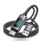 Gerlax GD-59T 66W USB-A to USB-C Nylon Braided Fast Charging Cable 1m with Power Display