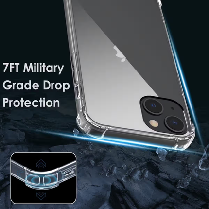 iPhone 13 Compatible Clear Shock Resistant Armor Case TPU Acrylic