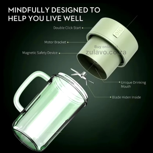 Portable USB Rechargeable Crusher Juicer Cup – Fresh Juice Anytime, Anywhere Designed for modern lifestyles, this 2-in-1 juicer