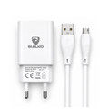 SIALKO 2.4A USB Wall Charger with Micro USB Cable, Single USB-A Fast Charging Power Adapter, EU 2-Pin Travel Charger, White (SIAL-37)