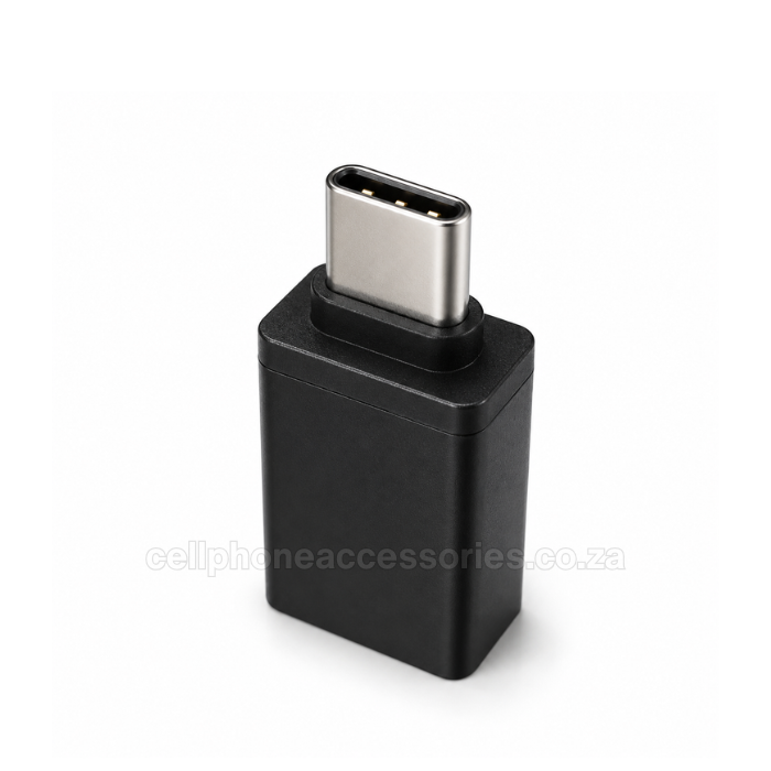 USB Type-C OTG Adapter USB 3.0 Female to USB-C Male Connector for Smartphones, Tablets & Laptops Black