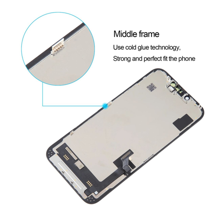 iPhone 14 Compatible Replacement Incell LCD Touch Screen With Middle Frame Black